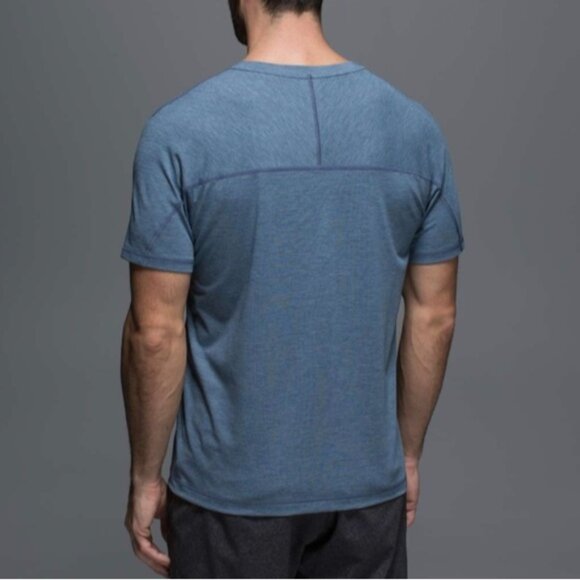 Lululemon Protean Short Sleeve Heathered Oil Slick Blue - Picture 1 of 11